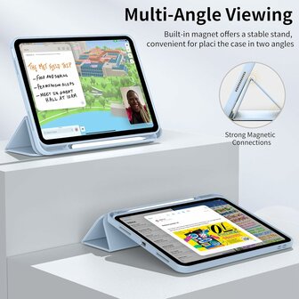 iPad 2025 &amp;amp; 2022 (11/10 Gen) - Licht Blauw - Smart Cover met Pen Slot