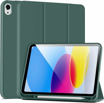 iPad 2025 &amp;amp; 2022 (11/10 Gen) - Groen - Smart Cover met Pen Slot