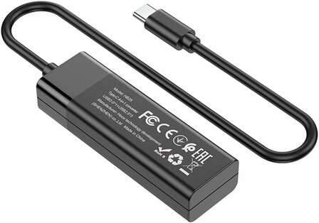 Hoco 4 in 1 Poort USB Hub - Type C naar 1X USB-A 3.0 en 3X USB-A 2.0 - Zwart