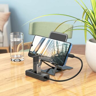 Hoco 4 in 1 Poort USB Hub - Type C naar 1X USB-A 3.0 en 3X USB-A 2.0 - Zwart