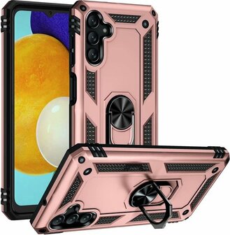 Samsung M23 Ros&eacute;goud &amp;amp; 2X Glas - Armor met Kickstand Ring