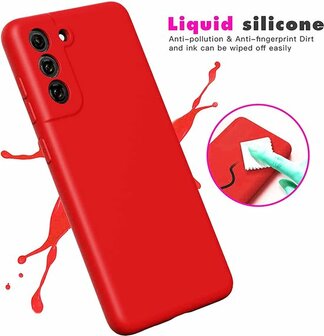 Samsung S21 FE - Siliconen Back Cover - Rood