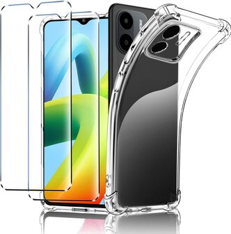 Redmi A1 &amp;amp; A2 - Anti Shock &amp;amp; 2x Glas - Transparant