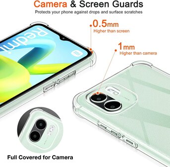 Redmi A1 &amp;amp; A2 - Anti Shock &amp;amp; 2x Glas - Transparant