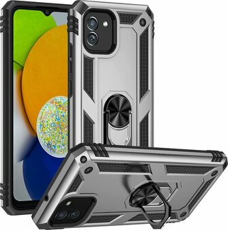 Samsung A03 Grijs - Armor met Kickstand Ring