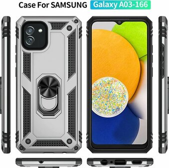 Samsung A03 Grijs - Armor met Kickstand Ring