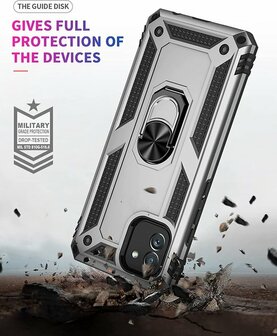 Samsung A03 Grijs - Armor met Kickstand Ring