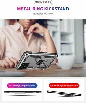 Samsung A03 Grijs - Armor met Kickstand Ring