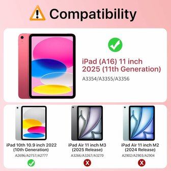 iPad 2025 (11 Gen) - Roze - Smart Cover met Pen Slot