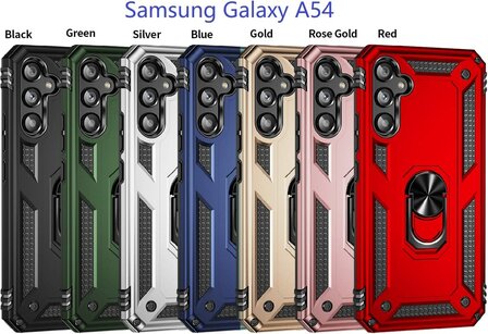 Samsung A54 Blauw - Armor met Kickstand Ring
