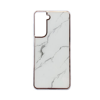 Samsung S24 - Marmer Back Cover - Wit