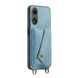 Oppo A98 Aqua Blue - Back Cover met Koord