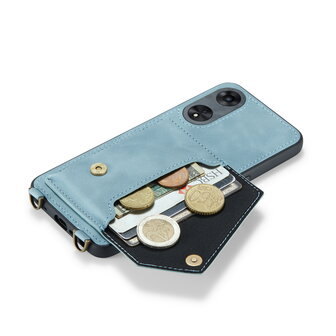 Oppo A98 Aqua Blue - Back Cover met Koord