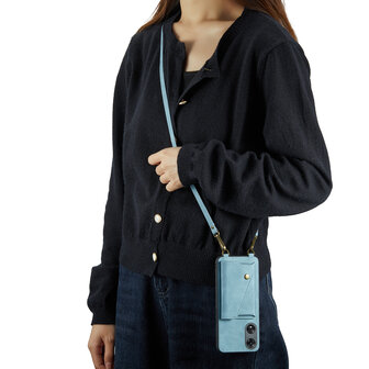 Oppo A98 Aqua Blue - Back Cover met Koord