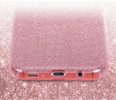 Samsung S20 Plus - Siliconen - Glitter Back Cover - Zwart