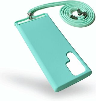 Samsung S22 Ultra Turquoise - TPU Back Cover met Koord