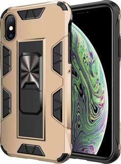 iPhone XS Max Goud - Magnetic Kickstand Armor Case