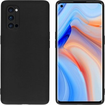 Reno 4 Pro 5G - Siliconen Back Cover - Zwart