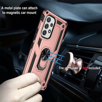 Samsung A23 Ros&eacute;goud - Armor met Kickstand Ring