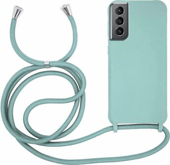 Samsung S21 Turquoise - TPU Back Cover met Koord