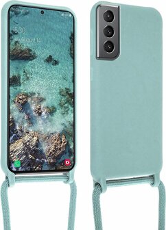 Samsung S21 Turquoise - TPU Back Cover met Koord