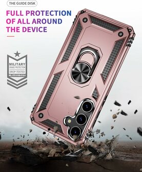 Samsung S24 Rosegoud - Armor met Kickstand Ring