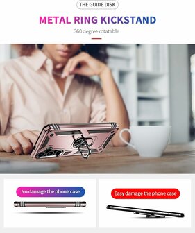 Samsung S24 Rosegoud - Armor met Kickstand Ring