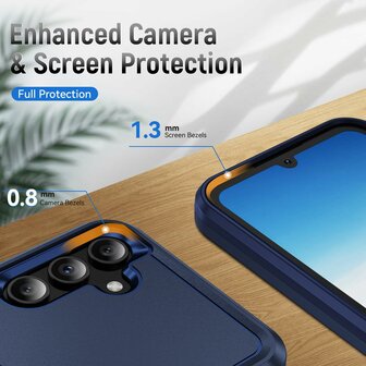 Samsung A15 Blauw - Heavy Duty Armor Back Cover