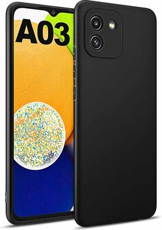 Samsung A03 - Siliconen Back Cover - Zwart