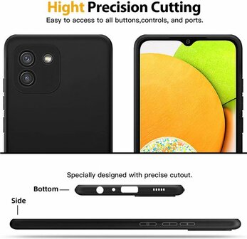 Samsung A03 - Siliconen Back Cover - Zwart