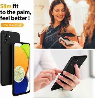 Samsung A03 - Siliconen Back Cover - Zwart