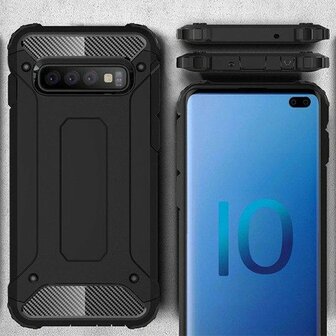 Samsung S10 Plus - Armor Back Cover - Zwart