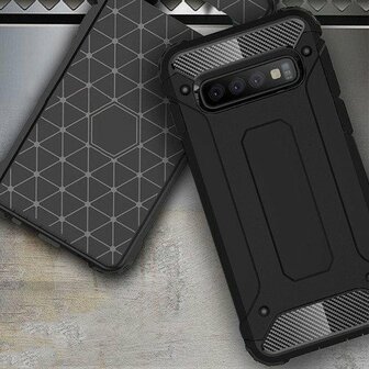 Samsung S10 Plus - Armor Back Cover - Zwart