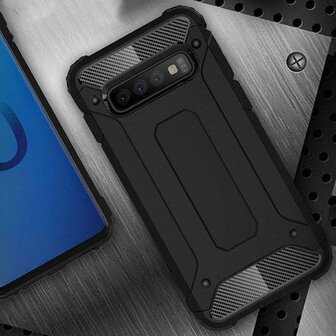 Samsung S10 Plus - Armor Back Cover - Zwart