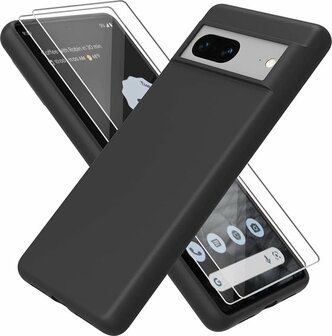 Pixel 7 - Back Cover &amp;amp; 2x Glas - Zwart