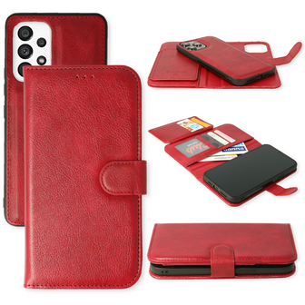 Samsung A33 5G Rood - 2 in 1 HQ Book Case met Extra Vakken