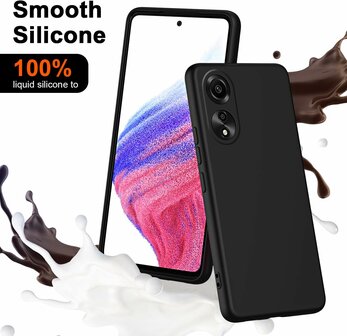 Oppo A78 4G - Siliconen Back Cover - Zwart