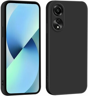 Oppo A78 4G - Siliconen Back Cover - Zwart