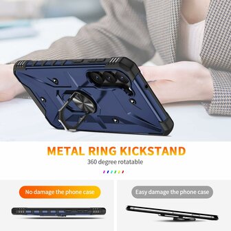 Samsung A15 - Blauw - Armor Back Cover met Kickstand