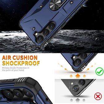 Samsung A15 - Blauw - Armor Back Cover met Kickstand