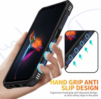 Samsung A15 - Blauw - Armor Back Cover met Kickstand