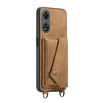 Oppo A98 Sienna Brown - Back Cover met Koord