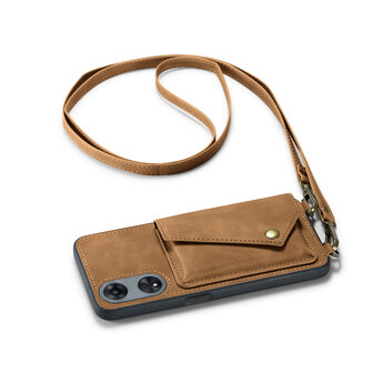 Oppo A98 Sienna Brown - Back Cover met Koord