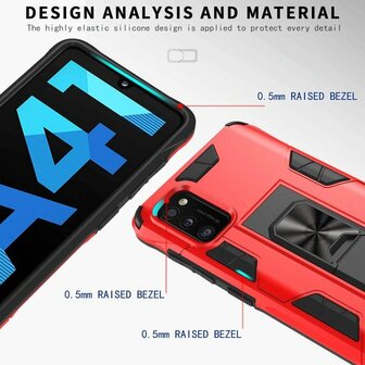 Samsung A41 Rood - Magnetic Kickstand Armor Case