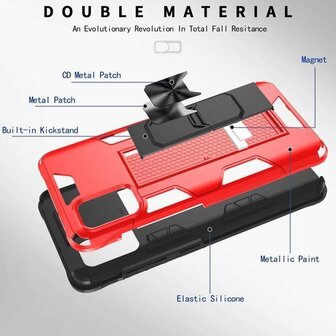 Samsung A41 Rood - Magnetic Kickstand Armor Case