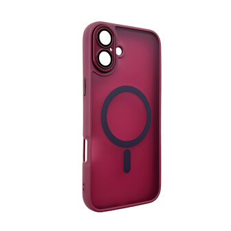 iPhone 16 - Bordeaux - Matte Armor met Cam Bescherming - Geschikt voor MagSafe