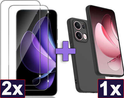 Reno 13 Pro - Back Cover &amp;amp; 2x Glas - Zwart