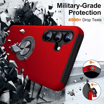 Samsung S25 Plus - Kickstand Ring Case - Rood