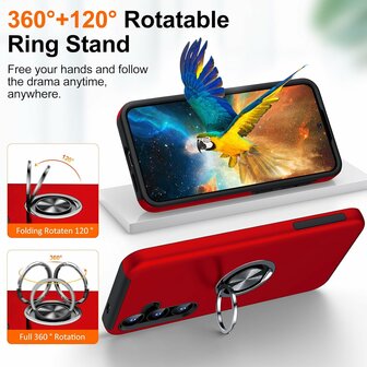 Samsung S25 Plus - Kickstand Ring Case - Rood