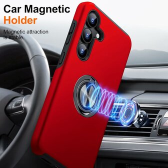 Samsung S25 Plus - Kickstand Ring Case - Rood